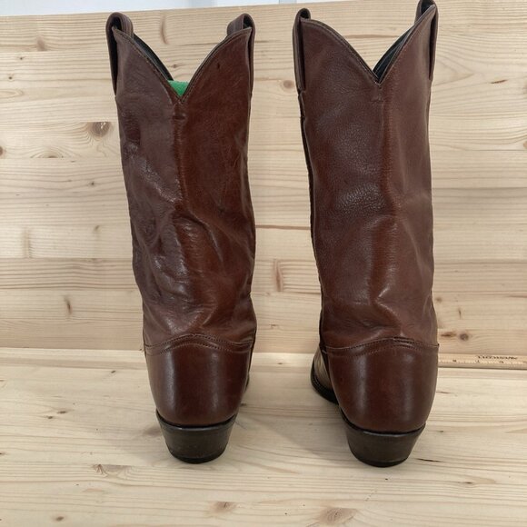 Tony Lama VTG Cowboy Boots Womens Size 7 Brown Leather Western Rodeo Pointed Toe - Picture 5 of 16